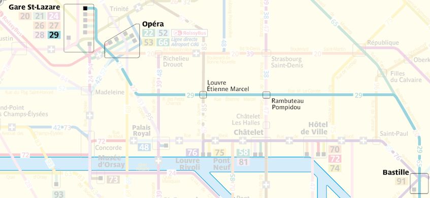 planes gratuitos autobus por París